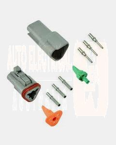 Deutsch DT3-3 3 Way Connector Kit with Nickel Contacts