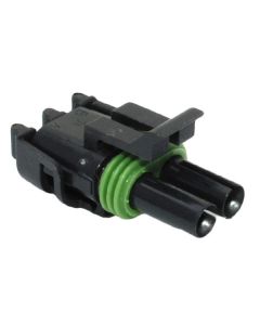 Delphi 12015792 2 Way Black Weather Pack Tower Sealed Female Connector Assembly