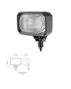 Nordic Lights 102142 N100 12V Single Beam Heavy Duty Halogen with Deutsch Connector- Wide Flood Work Lamp